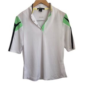 DKNY GOLF Women’s White Golf shirt 1/4 snap popover golf top size Small